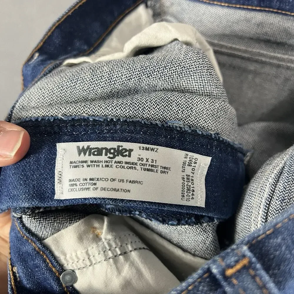 Wrangler Jeans Mens 30X31 Blue 13MWZ Faded Western Rodeo Cowboy Workwear